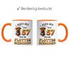 Kiddle-Design Personalized 57th Birthday Mug – “Still a Cheerful Little Bee at 57” – Orange view 4