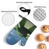 Mexpekil 3-Piece Oven Mitts and Pot Holder Set, Green American Football Print view 4