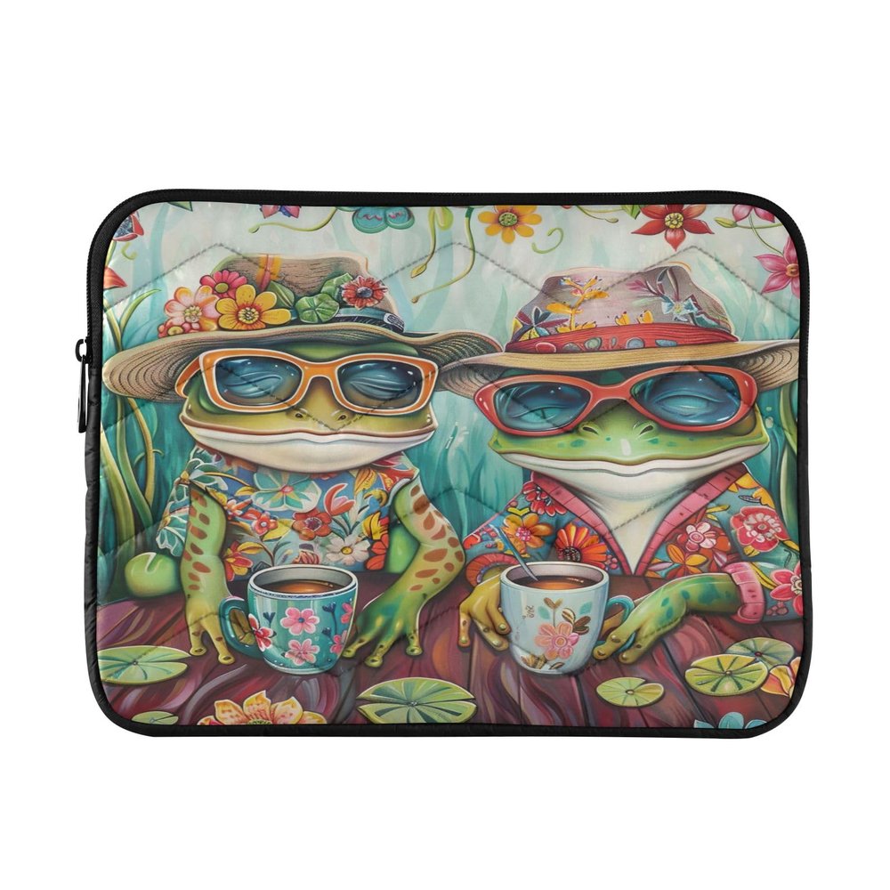 Cute Funny Frog Laptop Sleeve, Computer Carrying Case, Protective Laptop Cover, Lightweight, 15–16 Inches