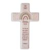 hellomini Personalized Baptism Cross with 3D Name & Baptism Verse, Handmade Beech Wood Cross, Rainbow Pink view 1