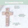 hellomini Personalized Baptism Cross with 3D Name & Baptism Verse, Handmade Beech Wood Cross, Rainbow Pink view 3