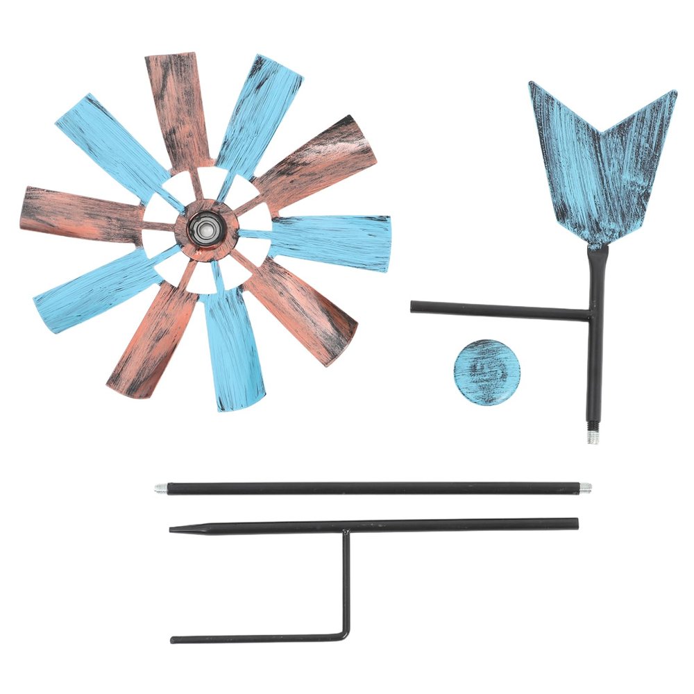 Decorative Iron Metal Windmill Garden Stake for Outdoors