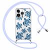 Phoona Crossbody Case with Lanyard for iPhone 12 Pro Max, 6.7-inch Transparent Blue Turtle Design view 1