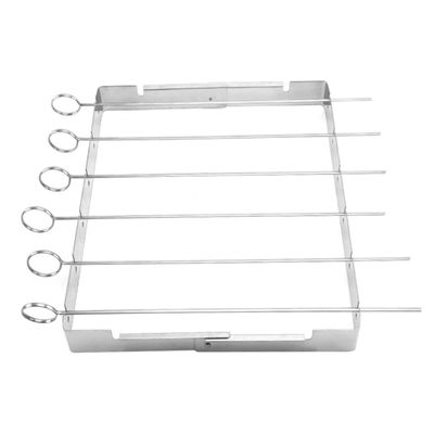 Milisten Stainless Steel Grill Rack with Metal Skewers, Reusable and Heat-Resistant, Compact and Portable