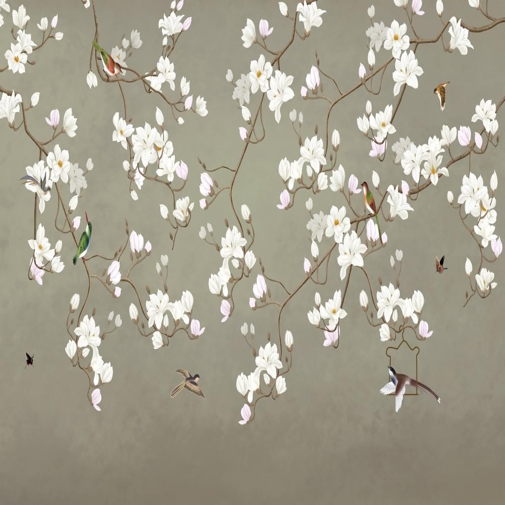 3D Tropical White Magnolia Flower Landscape Photo Wallpaper, 200 × 140 cm