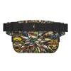 Square Double-Layer Waist Bag with Fish Lure Print, Black, One Size view 2