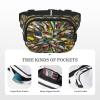 Square Double-Layer Waist Bag with Fish Lure Print, Black, One Size view 4