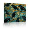 TOANGWALL Vintage-Style Canvas, Yellow Apricot Flowers and Black Forms, Modern Wall Art, 65 x 78 cm, Inner Frame view 1