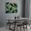 TOANGWALL Vintage-Style Canvas, Yellow Apricot Flowers and Black Forms, Modern Wall Art, 65 x 78 cm, Inner Frame view 2