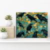 TOANGWALL Vintage-Style Canvas, Yellow Apricot Flowers and Black Forms, Modern Wall Art, 65 x 78 cm, Inner Frame view 4