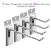 Slatwall Panel Organizer for Garage, with 30 Hooks, for Retail, Workshop, and Kitchen, 90 cm Long, 2-Pack view 2