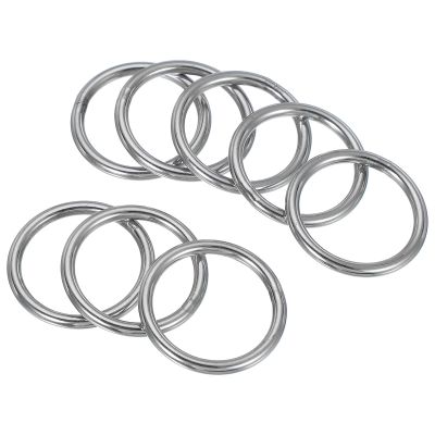 PATIKIL 8-Pack 4 x 40 mm Metal O-Rings, 304 Stainless Steel Welded Round Rings for Bags, Belts, Sewing and DIY
