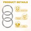 PATIKIL 8-Pack 4 x 40 mm Metal O-Rings, 304 Stainless Steel Welded Round Rings for Bags, Belts, Sewing and DIY view 3