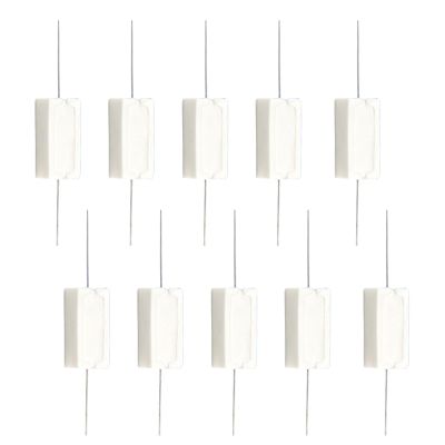 10 pcs 5W 1 Ohm Wirewound Cement Resistors, Ceramic Cement Power Resistors for Household Appliances, Automotive Electronics and Industrial Machinery