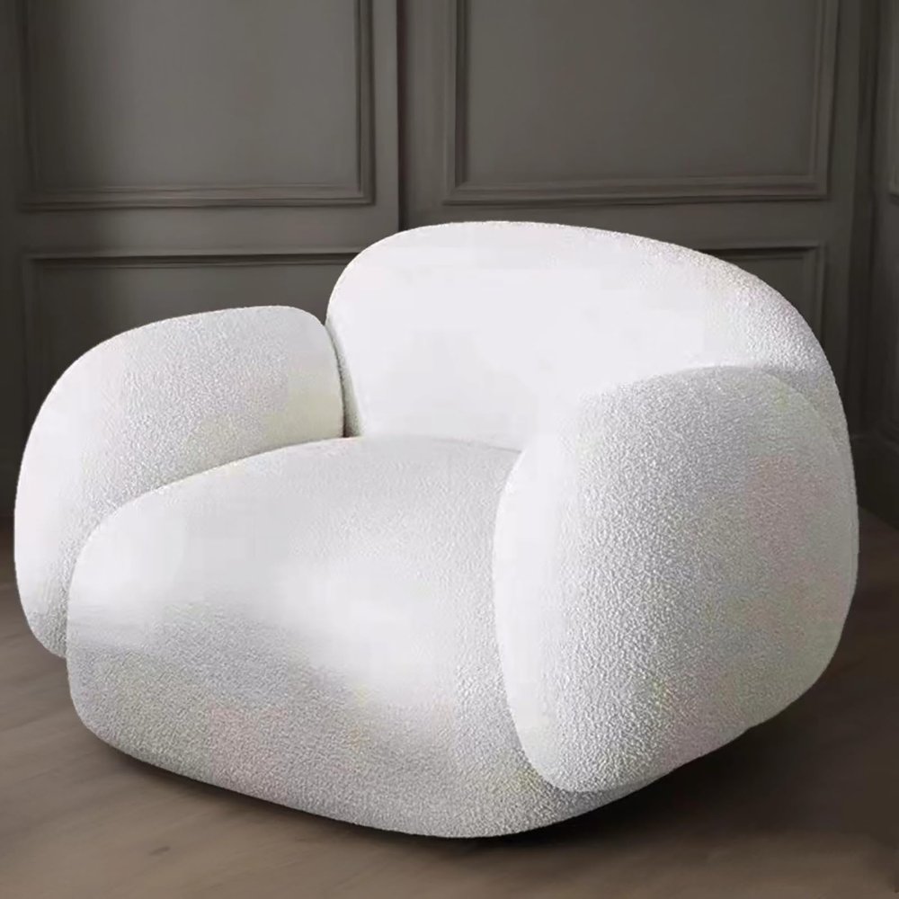 Modern Minimalist Cu-ed Sofa in Pea-Shaped Tech Fabric