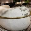 Modern Minimalist Cu-ed Sofa in Pea-Shaped Tech Fabric view 2