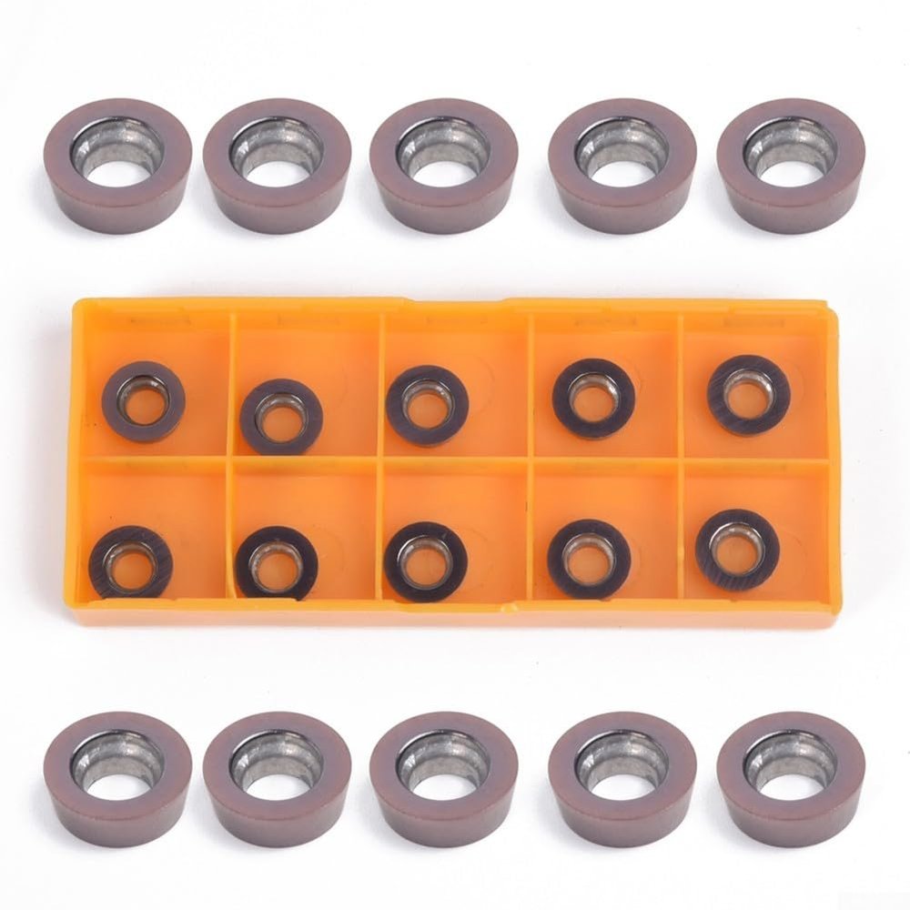 10-Piece CNC Carbide Inserts, RPMT1003MO Milling Inserts, CNC Turning Tools for Lathes and Milling Machines