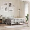 NQJIBUE Metal Single Bed Frame with Footboard, White, 120 x 200 cm, Mattress Not Included view 1