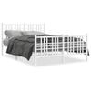NQJIBUE Metal Single Bed Frame with Footboard, White, 120 x 200 cm, Mattress Not Included view 2