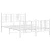 NQJIBUE Metal Single Bed Frame with Footboard, White, 120 x 200 cm, Mattress Not Included view 3