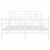 NQJIBUE Metal Single Bed Frame with Footboard, White, 120 x 200 cm, Mattress Not Included view 4