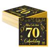 70th Birthday Napkins, Black and Gold, 40 Pieces view 1