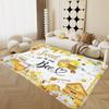 LOMDEM Yellow Bee Flower Area Rug 160 x 230 cm, Flannel Rug for Kids' Bedroom, Foldable Play Mat for Boys and Girls view 2