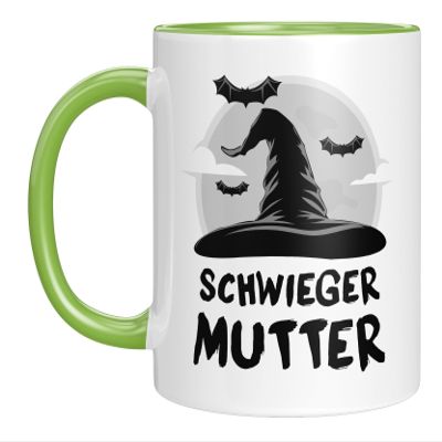 Funny Mother-in-Law Mug, Witch Hat Design, Green