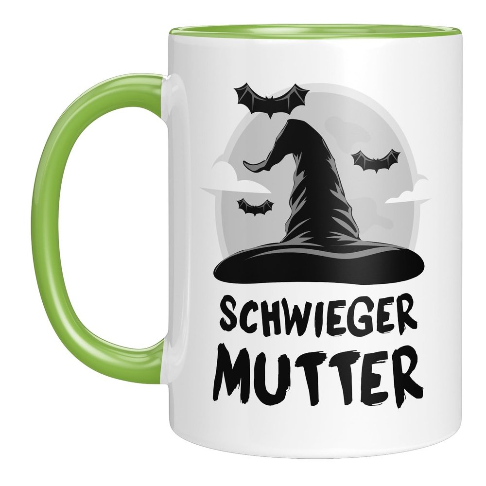 Funny Mother-in-Law Mug, Witch Hat Design, Green