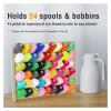 WJLYDM Wooden Thread Spool Holder, 48 Spools, Wall-Mounted view 4