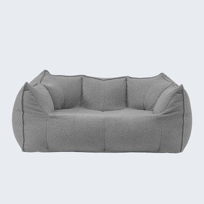 BDBLFLTZ Compressed Foam Bouclé Bean Bag Sofa, Gray, Double