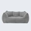 BDBLFLTZ Compressed Foam Bouclé Bean Bag Sofa, Gray, Double view 1