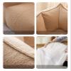 BDBLFLTZ Compressed Foam Bouclé Bean Bag Sofa, Gray, Double view 3