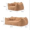 BDBLFLTZ Compressed Foam Bouclé Bean Bag Sofa, Gray, Double view 4