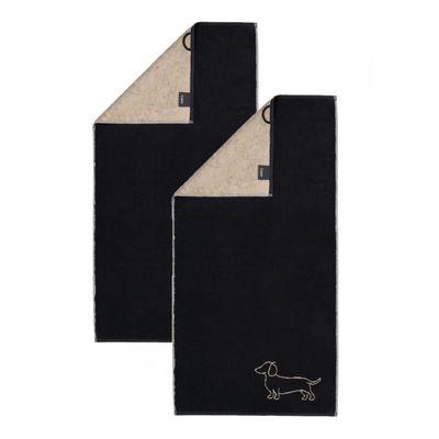 2-Pack Caw We Love Dogs Towels 6248-93 Dachshund Black 50 x 100 cm