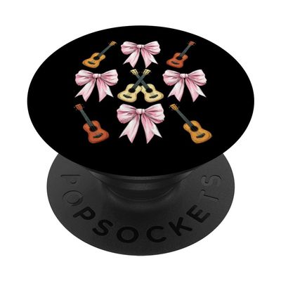 Coquette Bow Ukulele for Girls and Moms, Pink PopSockets Adhesive PopGrip