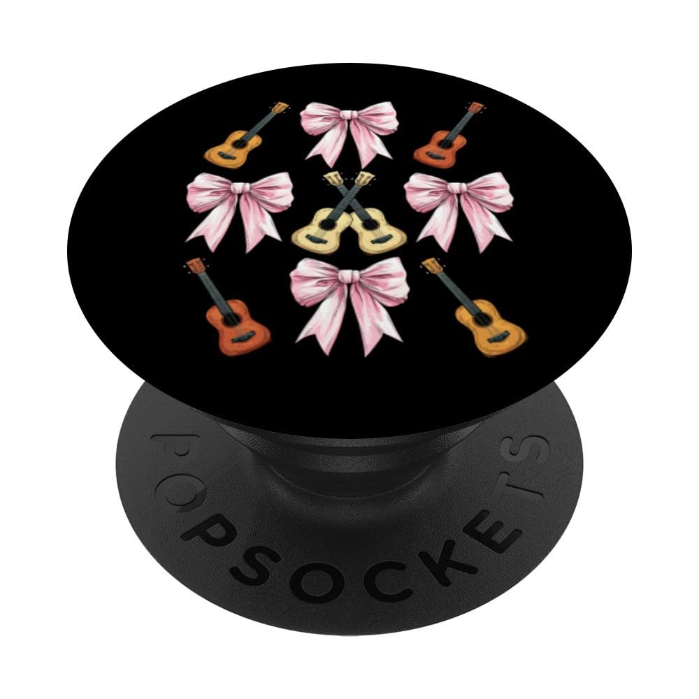 Coquette Bow Ukulele for Girls and Moms, Pink PopSockets Adhesive PopGrip