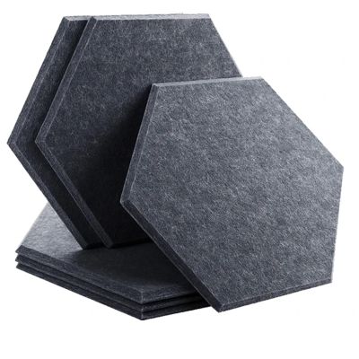 Hexagonal Felt Memo Board Set, 6-Piece Acoustic Wall Panels, Color 16, Small Hexagon