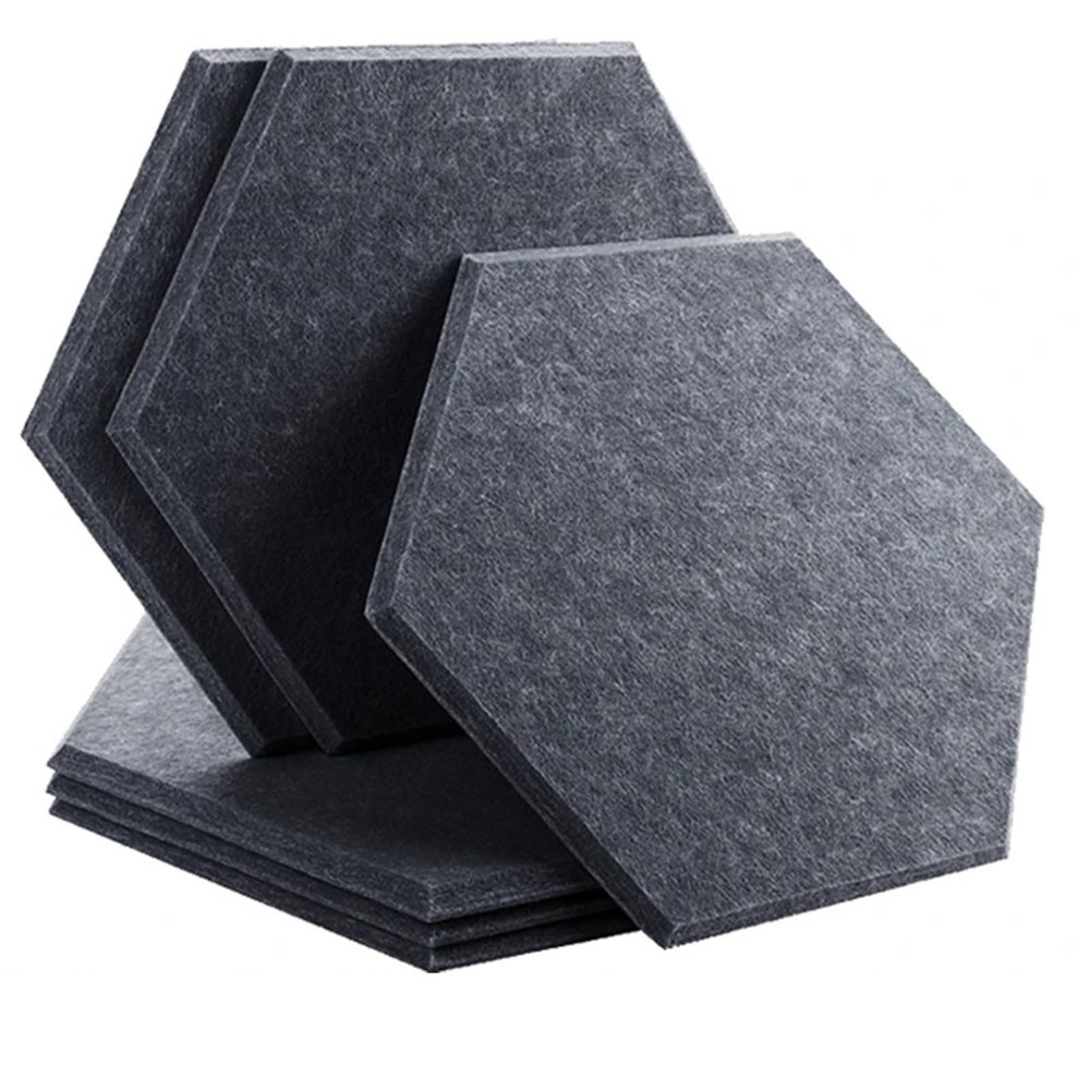Hexagonal Felt Memo Board Set, 6-Piece Acoustic Wall Panels, Color 16, Small Hexagon