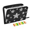 A4 Accordion File Organizer with Zipper, 13 Pockets, Plaid Star Design, Black view 1