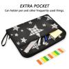A4 Accordion File Organizer with Zipper, 13 Pockets, Plaid Star Design, Black view 2