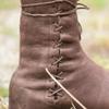 YUMALI Medieval Short-Shaft Shoes, Renaissance PU Leather Knight Boots, Viking Cosplay Boots with Flat Sole for Halloween, Size 39, Brown view 2