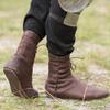YUMALI Medieval Short-Shaft Shoes, Renaissance PU Leather Knight Boots, Viking Cosplay Boots with Flat Sole for Halloween, Size 39, Brown view 4