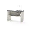 TUOZI PLAN/VENIT Freestanding Module with 2 Sinks and Faucet for Prefabricated Grill, White/Gray, 110 x 47 x 47 cm, Outdoor Use view 1