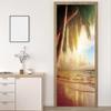 Self-Adhesive 3D Beach and Sea Door Mural, Removable, Waterproof, 77 x 200 cm view 2