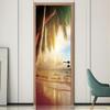 Self-Adhesive 3D Beach and Sea Door Mural, Removable, Waterproof, 77 x 200 cm view 3