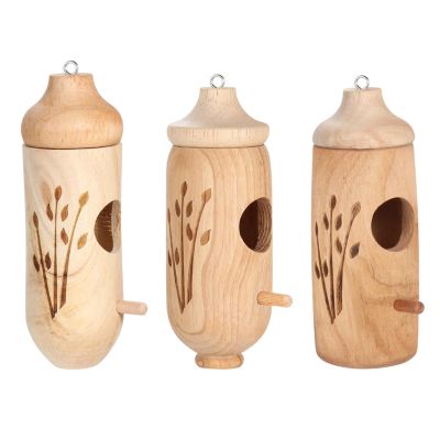 Wooden Hummingbird House, 3-Pack