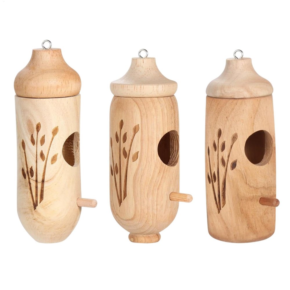 Wooden Hummingbird House, 3-Pack