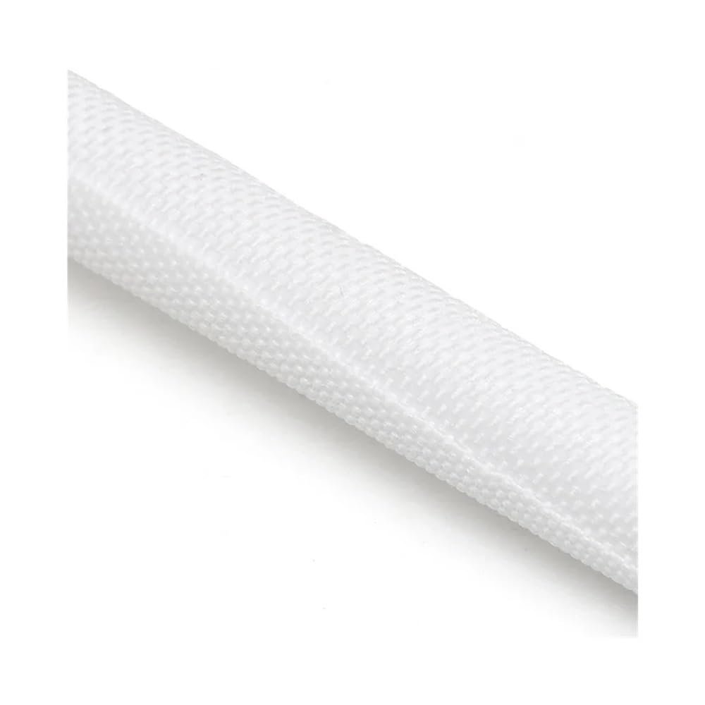 1/5 m Self-Closing Expandable Braided PET Cable Sleeve, Flexible and Insulated, White, 38 mm × 5 m