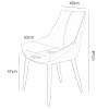 JIESOO Dining Chairs, Set of 2, Faux Nappa Leather, Coffee and Off-White, Black Legs view 2